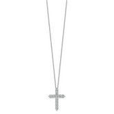 14k White Gold 2 carat Lab Grown Diamond VS/SI+ G+ Complete 18 inch Cross Pendant Necklace